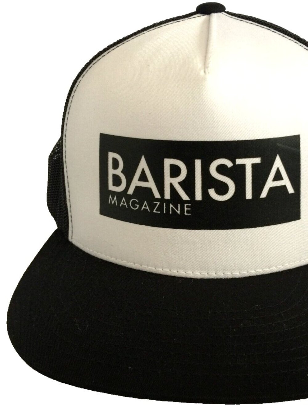 YUPOONG BARISTA MAGAZINE BLACK WHITE SNAPBACK TRUCKER HAT CAP MENS COFFEE